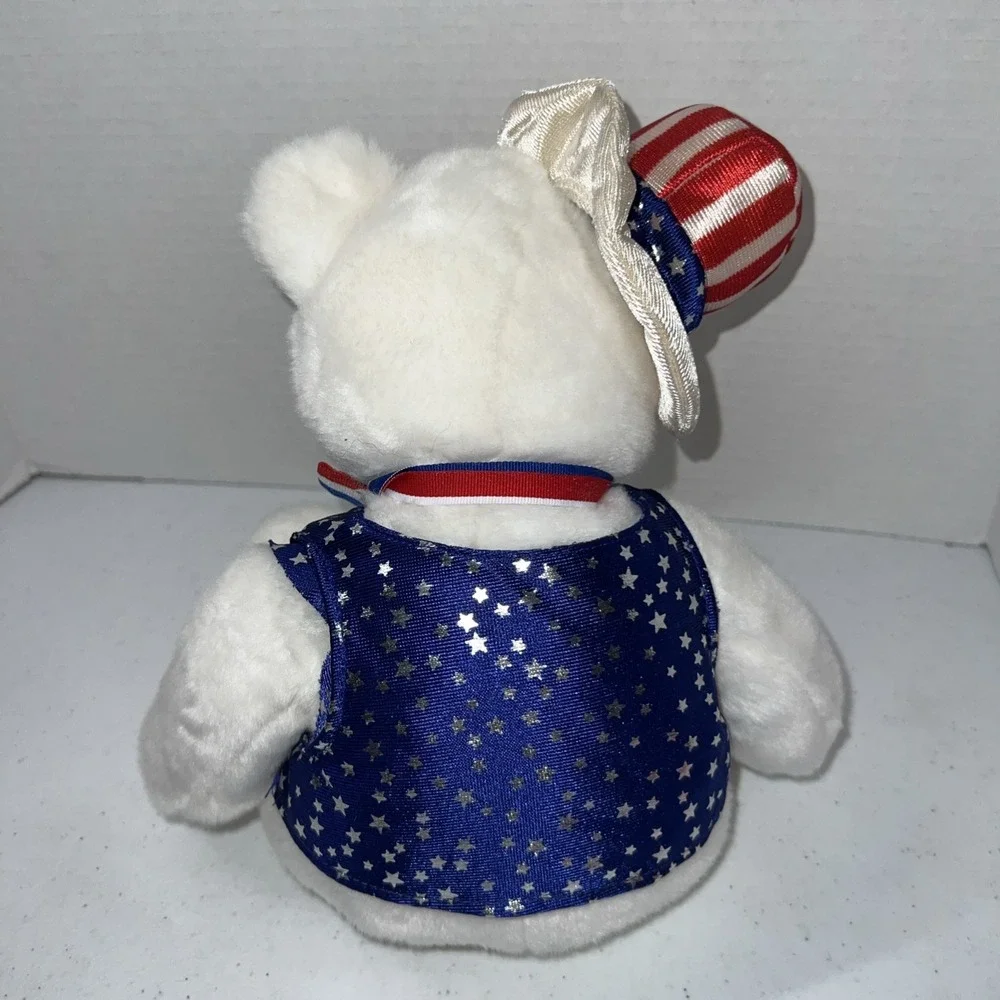 Ty Beanie Buddy Plush Uncle Sam White Bear 14